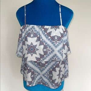 Hippie Rose Blue and White Camisole Top